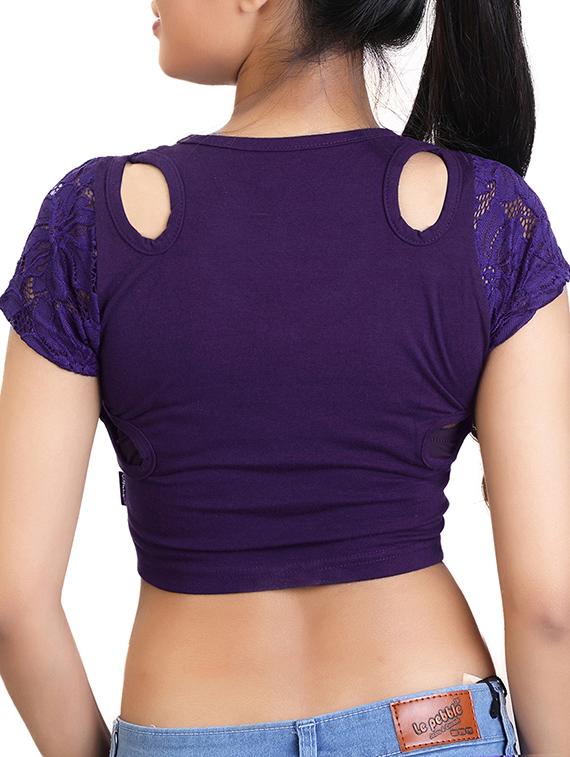 purple cotton blouse - 12403078 - Zoom Image - 3