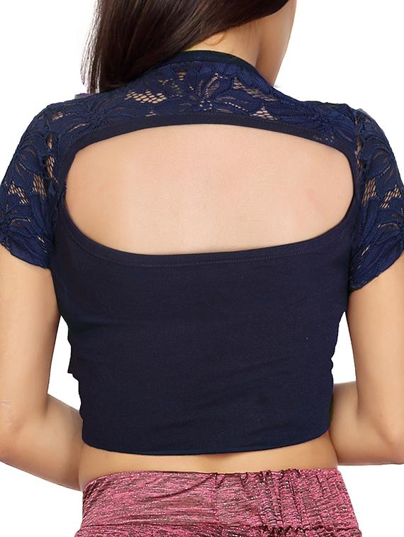 blue cotton blouse - 12403081 - Zoom Image - 3