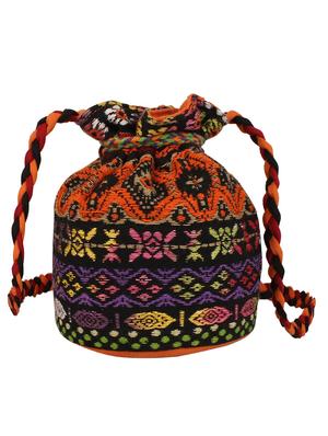 multi colored cotton potli with tasselled - 12403119 - Standard Image - 2