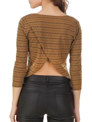 overlap back curved hem top - 12403213 - Standard Image - 3