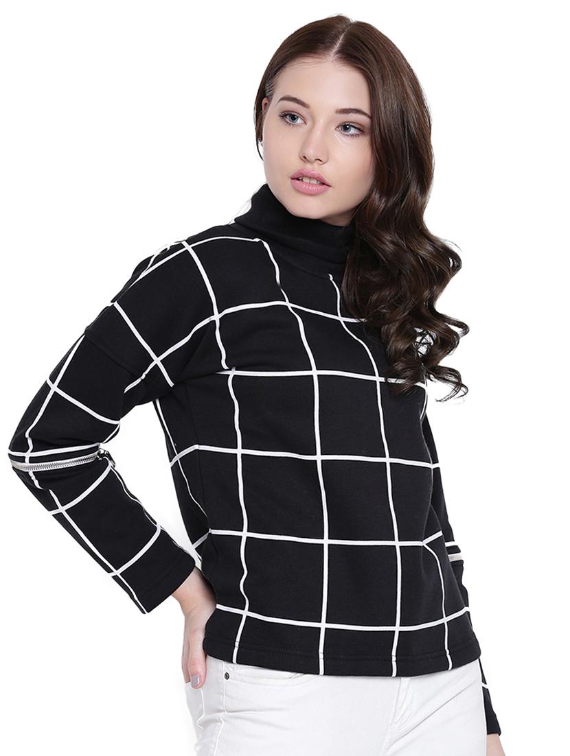 black fleece stylized sleeves pullover - 12403230 - Zoom Image - 3