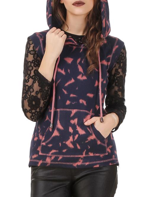 navy blue cotton hoodies sweatshirt - 12403235 - Standard Image - 1