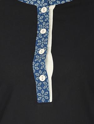 black cotton straight kurta - 12405490 - Standard Image - 4