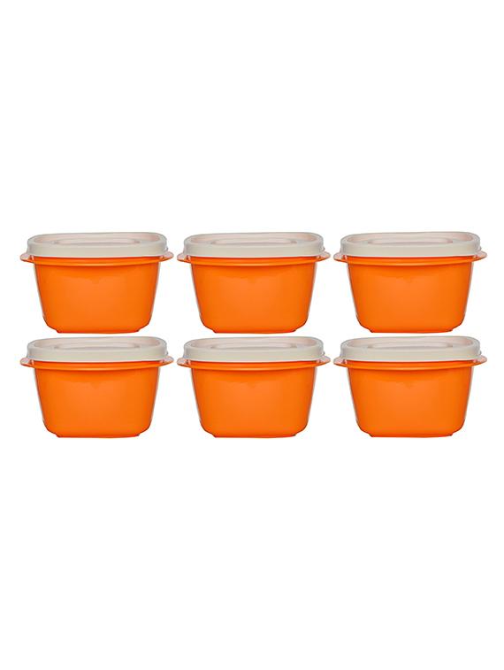 cutting edge snap tight air tight storage containers 600ml, set of 6, candy orange - 12413238 - Zoom Image - 1