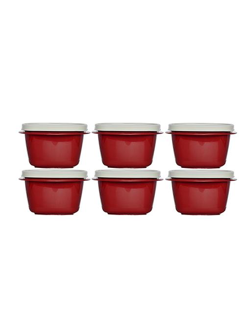 cutting edge snap tight air tight storage containers 600ml, set of 6, blossom red - 12413239 - Standard Image - 1