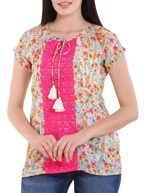 beige printed top - 12413445 - Standard Image - 1