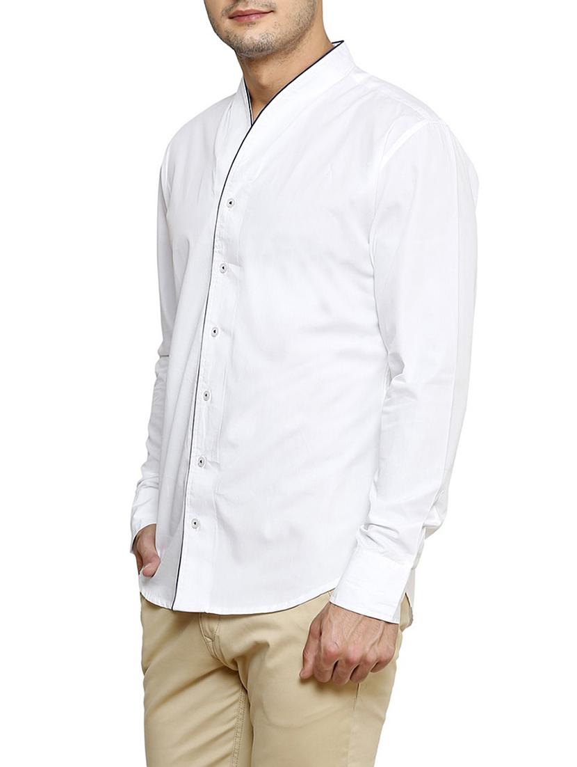 white cotton casual shirt - 12420781 - Zoom Image - 2