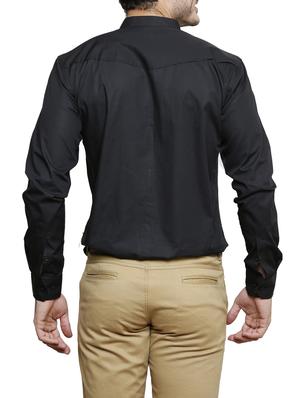 black polyester casual shirt - 12420784 - Standard Image - 3