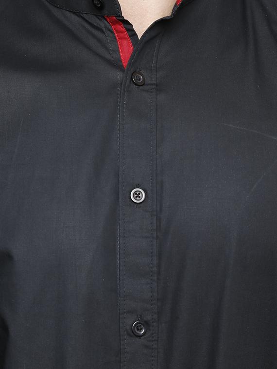 black polyester casual shirt - 12420784 - Zoom Image - 4