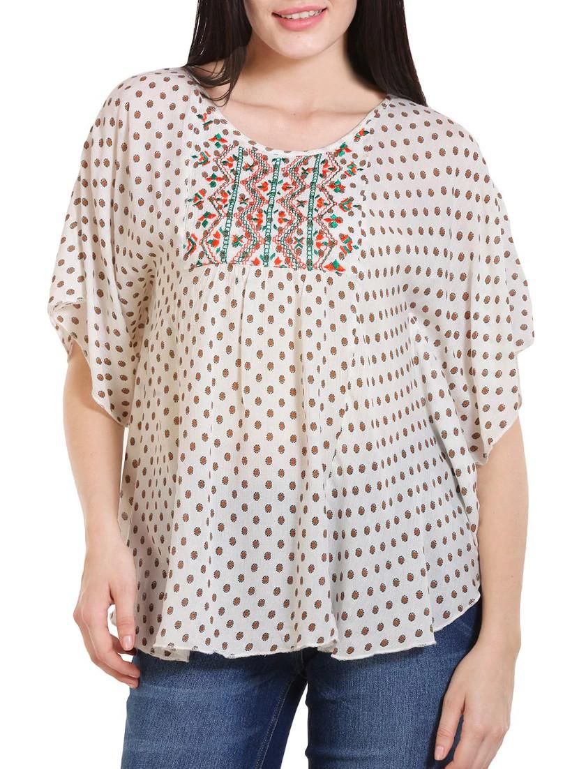 beige viscose top - 12421317 - Zoom Image - 1