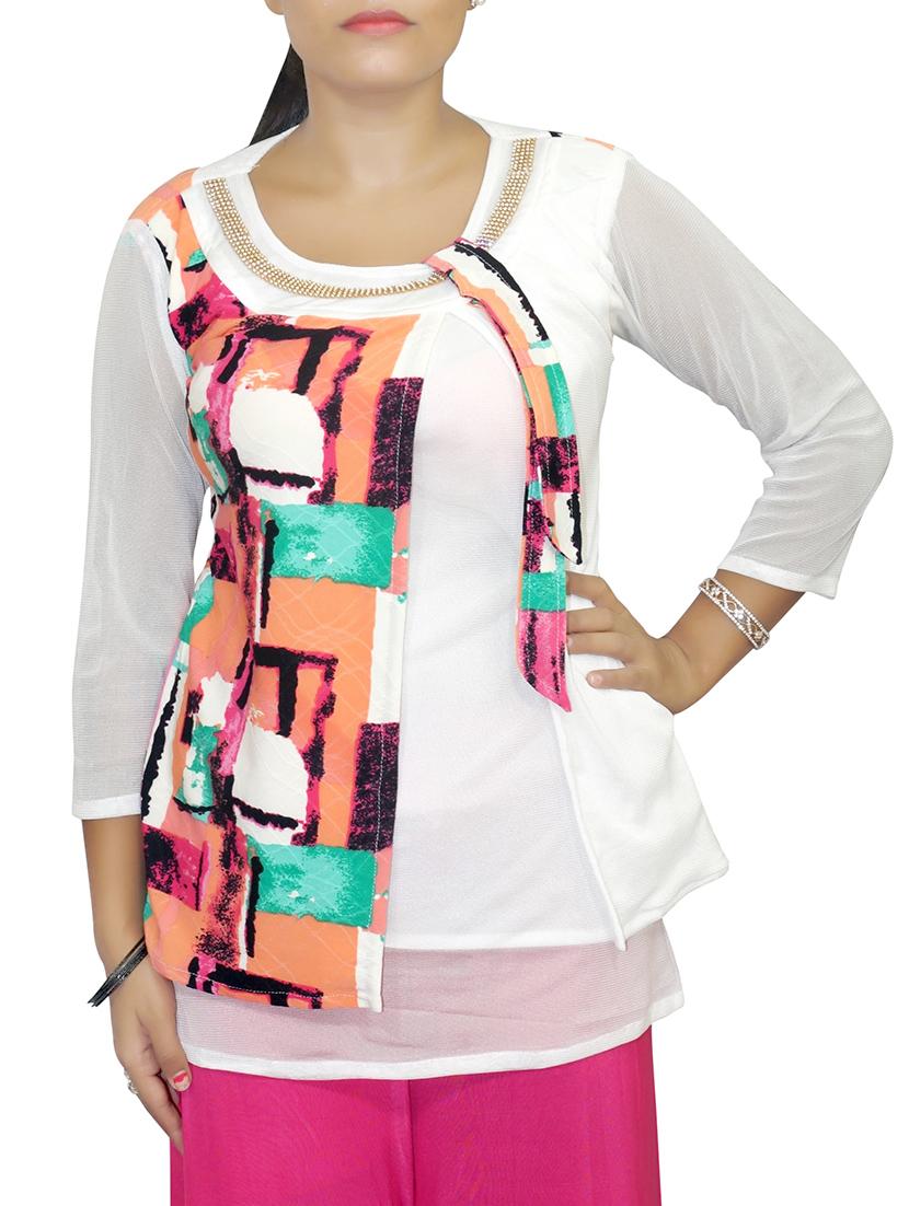 white printed top - 12422848 - Zoom Image - 1
