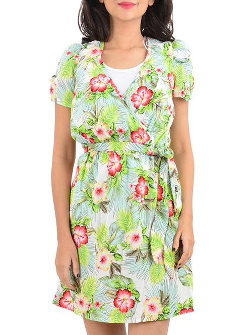 green floral printed dress - 12423397 - Standard Image - 1