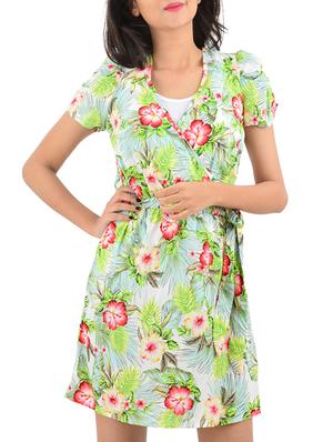 green floral printed dress - 12423397 - Standard Image - 2