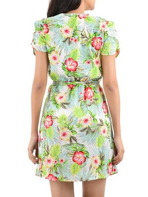 green floral printed dress - 12423397 - Standard Image - 3
