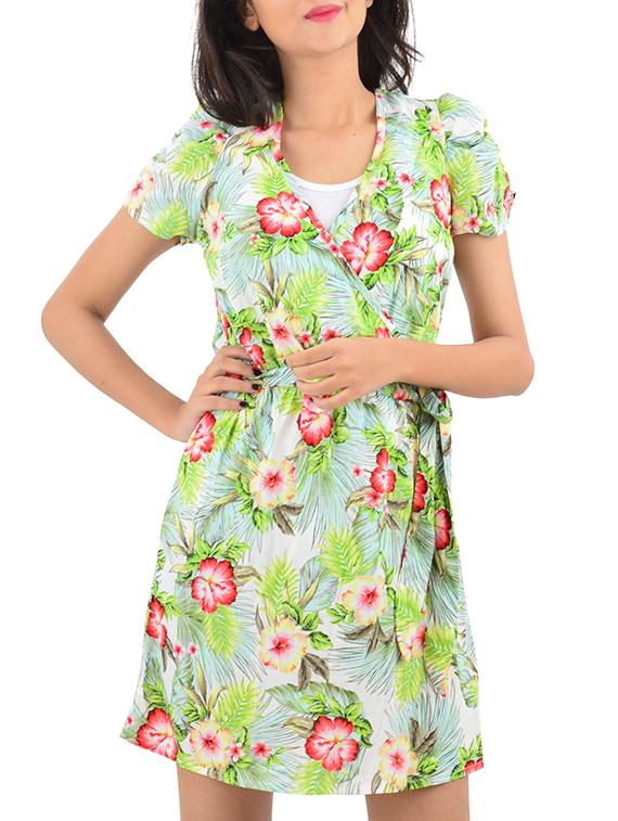 green floral printed dress - 12423397 - Zoom Image - 2