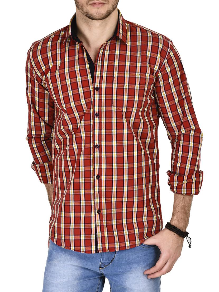 red cotton casual shirt