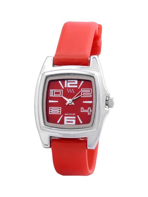 red women silicone swiss wrist watch - 12432419 - Standard Image - 1
