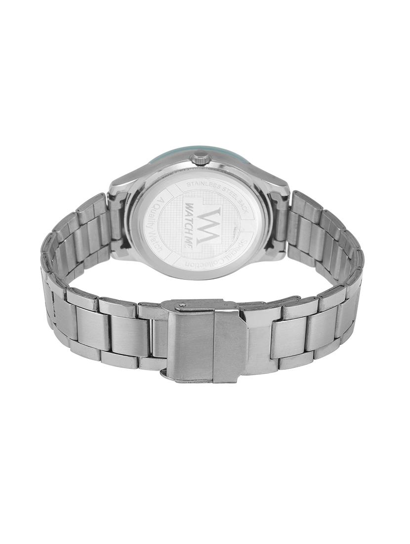 silver metal blue watch for women - 12432496 - Zoom Image - 3