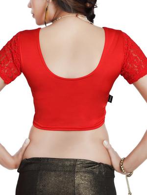red cotton solid blouse - 12433655 - Standard Image - 3