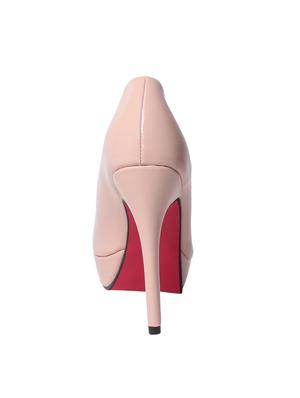 pink leatherette platforms pumps - 12437156 - Standard Image - 3