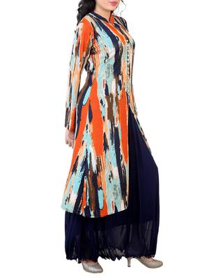 blue printed cotton maxi dress - 12437227 - Standard Image - 2