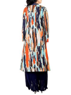 blue printed cotton maxi dress - 12437227 - Standard Image - 3