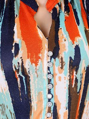 blue printed cotton maxi dress - 12437227 - Standard Image - 4