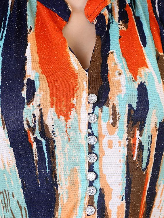 blue printed cotton maxi dress - 12437227 - Zoom Image - 4