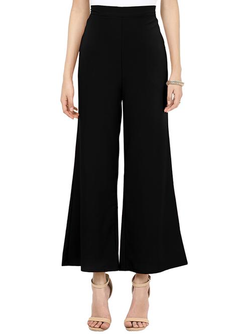 black polyester palazzos - 12440949 -  Standard Image - 0