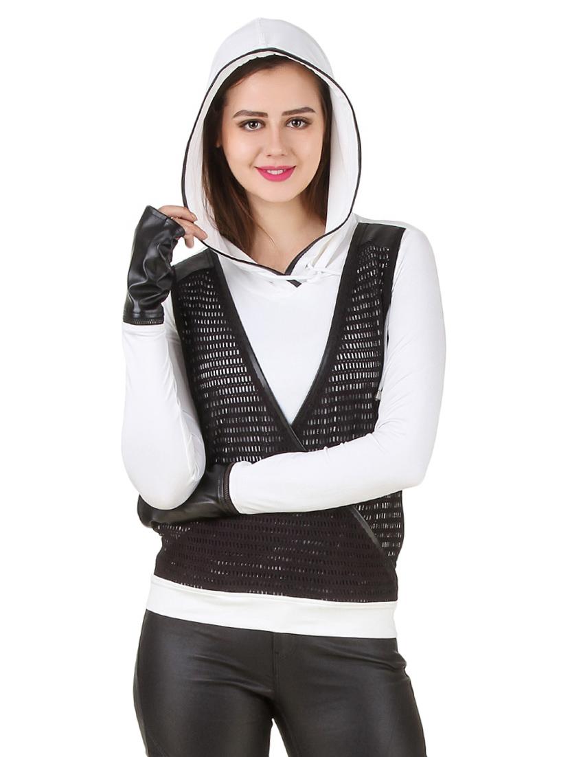 mesh panel hooded sweatshirt - 12444998 - Zoom Image - 1