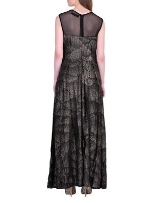 black printed spandex gown dress - 12449024 - Standard Image - 3
