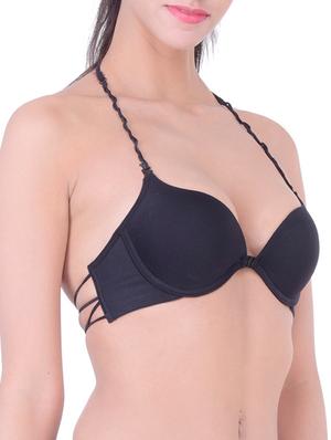 halter back front open plunge bra - 12455859 - Standard Image - 2