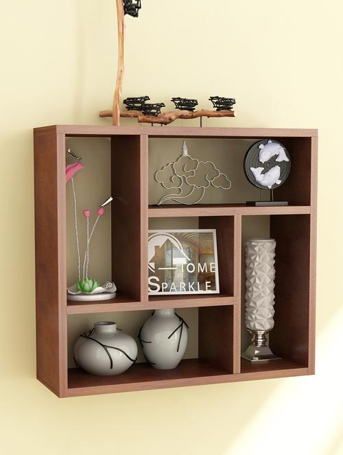 brown engineered wooden square shelf - 1245910 - Standard Image - 1