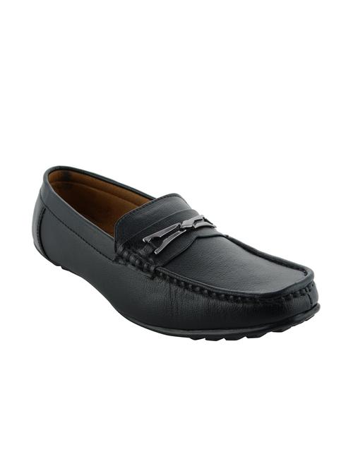 black synthetic slip on loafers - 12460950 - Standard Image - 1