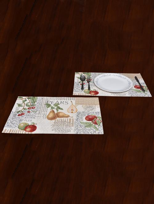 Avira Home Fruity Magic Table Mat- Set of 4-Jaquard Woven-Machine Washable- (13"x19") - 12468284 - Standard Image - 1