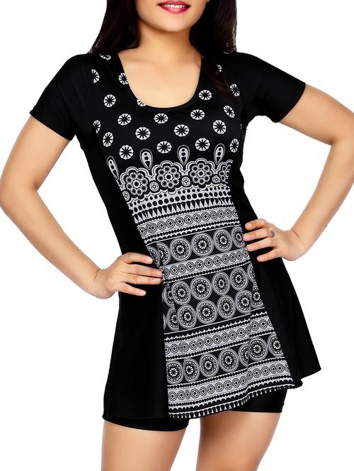 black printed cotton swimsuit - 12470274 - Very Small Image - 1
