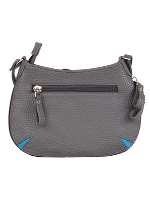 grey leatherette textured sling bag - 12471982 - Standard Image - 2