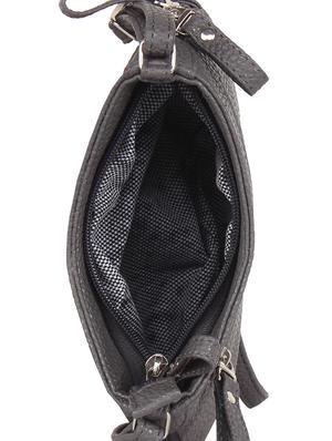 grey leatherette textured sling bag - 12471982 - Standard Image - 3