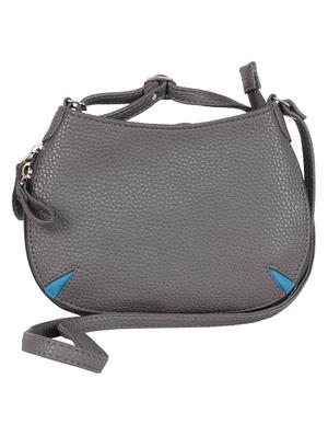 grey leatherette textured sling bag - 12471982 - Standard Image - 5