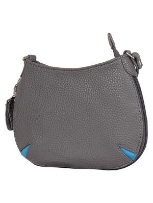 grey leatherette textured sling bag - 12471982 - Standard Image - 6
