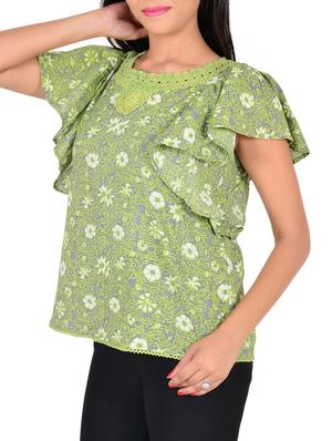 green cotton top - 12472675 - Standard Image - 2