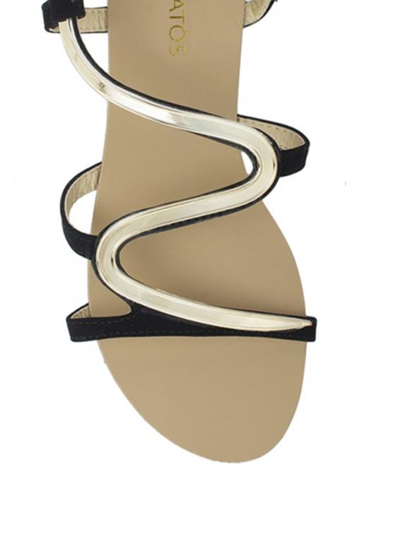 black faux leather back strap sandals - 12475422 - Zoom Image - 4