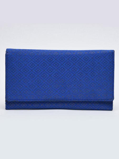 royal blue geometrical brocade wallet - 1247595 - Standard Image - 1