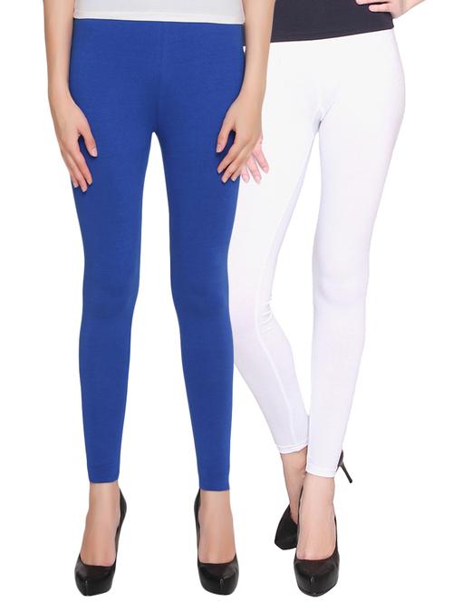 set of 2 multicolored cotton leggings - 12480312 - Standard Image - 1