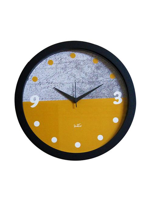 yellow & grey half color wall clock - 12481148 - Standard Image - 1