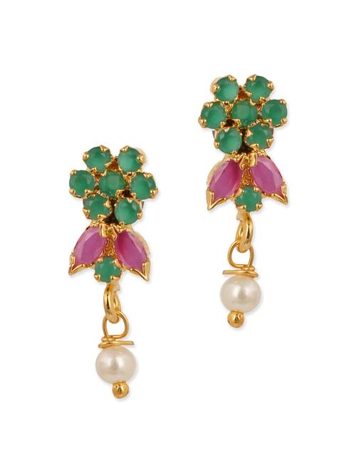 green gold plated earring - 12482373 - Standard Image - 1