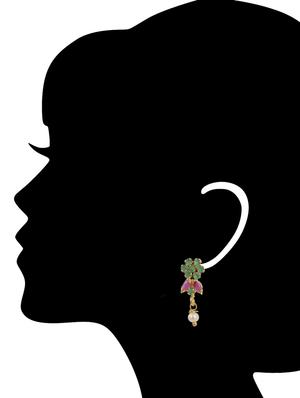 green gold plated earring - 12482373 - Standard Image - 3