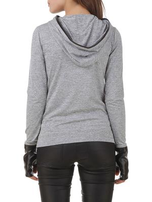 grey polyester hooded sweatshirt - 12484974 - Standard Image - 3