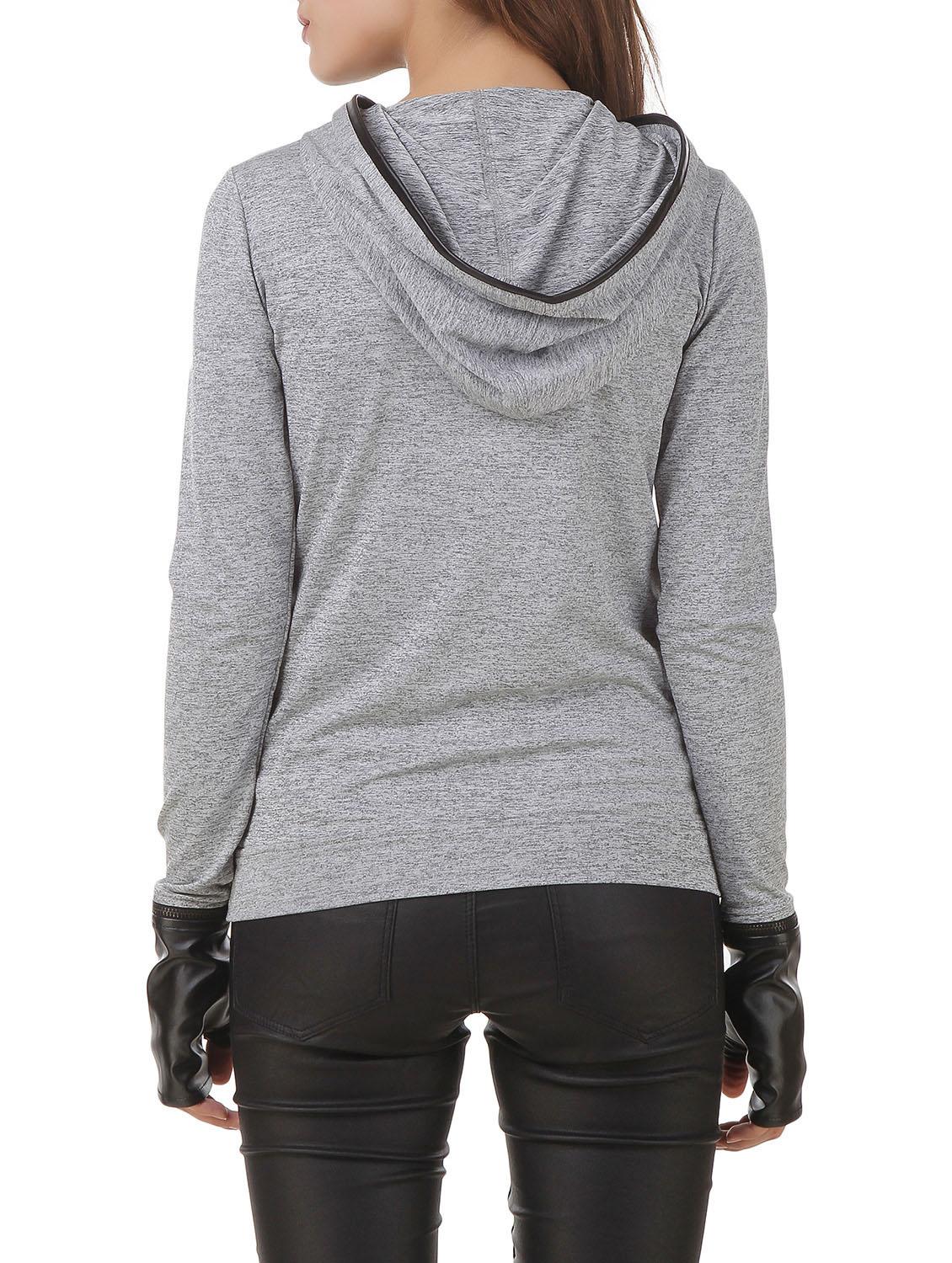 grey polyester hooded sweatshirt - 12484974 - Zoom Image - 3