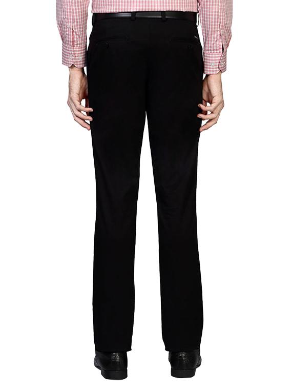 black polyester flat front trousers formal - 12487189 - Zoom Image - 3